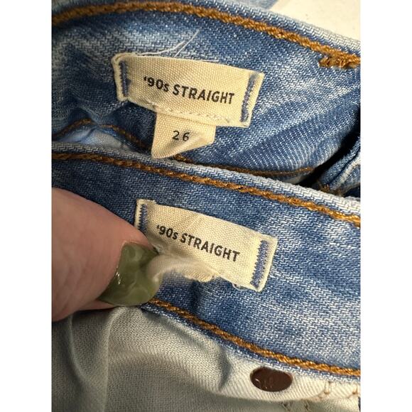 Set of 2 Madewell 90s Straight Medium Wash Women High Waist Jeans 26 - Picture 10 of 10